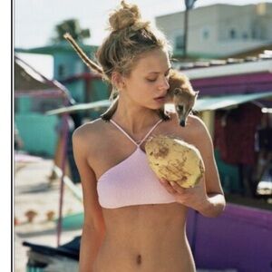 AMUSE Society x Flynn Skye Polka Dot Beach Vida Bling Dawn High Bikini Top NWT